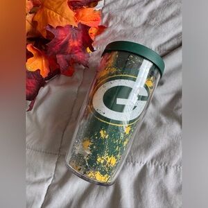 16 oz Greenbay Tervis cup with lid.
